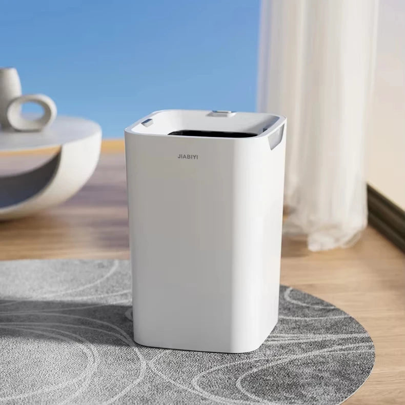 High-grade 16L White Automatic Trash Can, Open Mouth Design, Rechargeable, Auto Sealing, Suitable for Kitchen Living Room Office