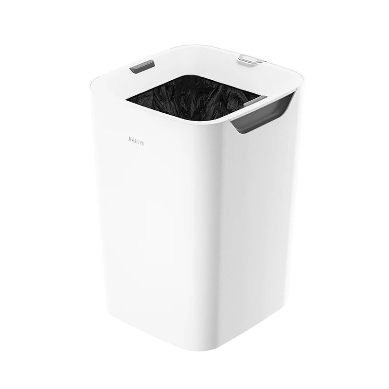 High-grade 16L White Automatic Trash Can, Open Mouth Design, Rechargeable, Auto Sealing, Suitable for Kitchen Living Room Office