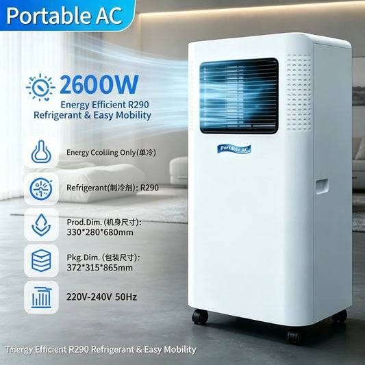 Climatiseur Portable 9000 BTU — Affichage LED & Télécommande Incluse