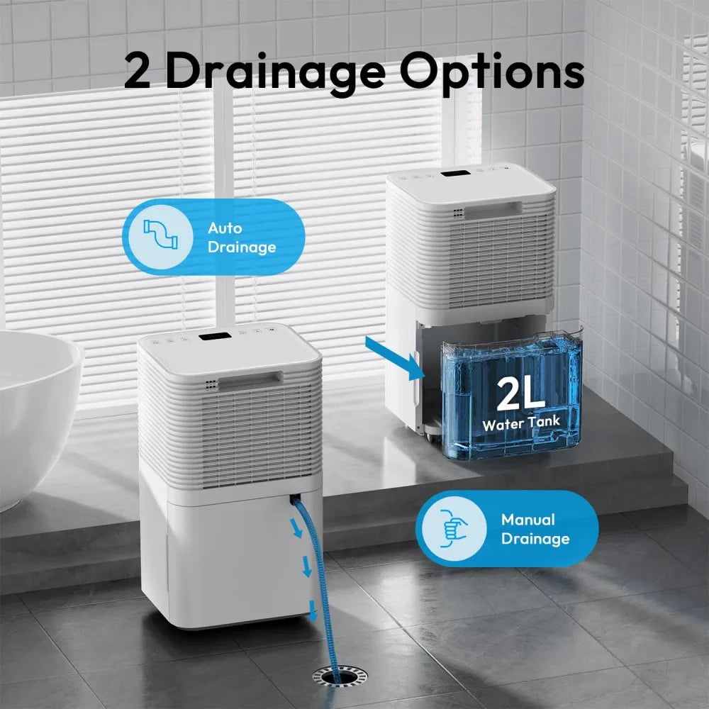 Déshumidificateur 12L/Jour — 3 Modes, Silencieux & Connecté