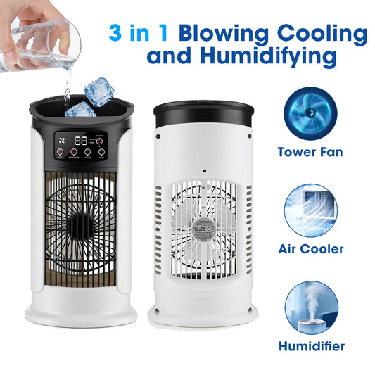 Refroidisseur d'Air Portable 3-en-1 — 6 Vitesses, Humidificateur & Ventilateur