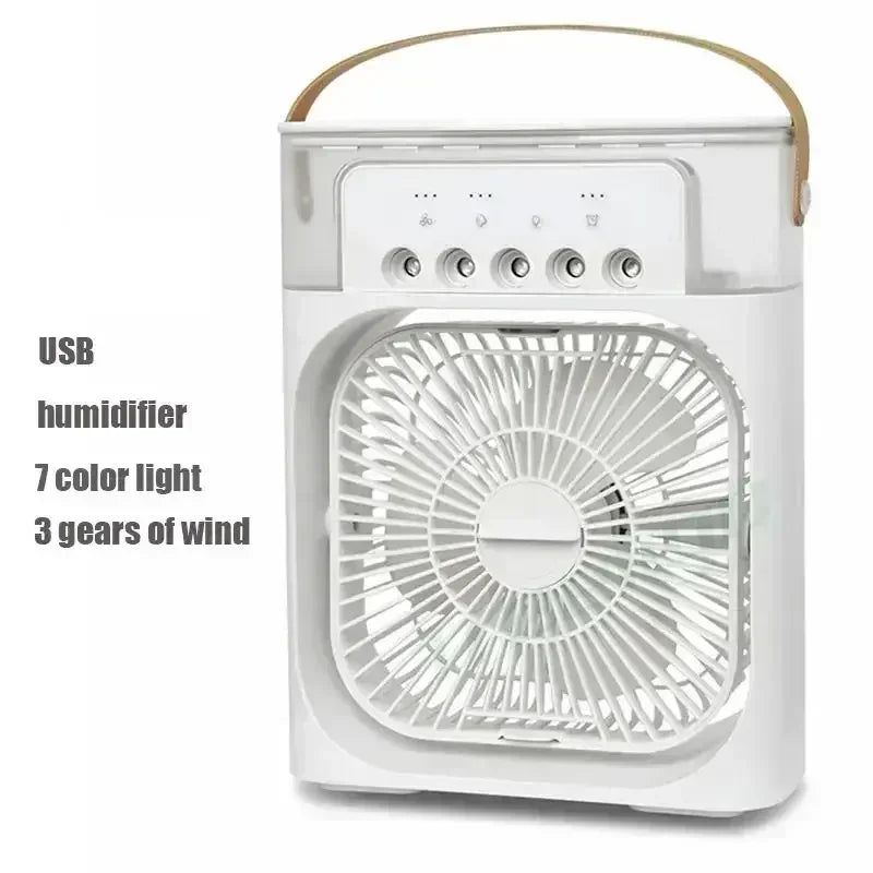 Refroidisseur d'Air 3-en-1 — Ventilateur, Humidificateur & Veilleuse LED