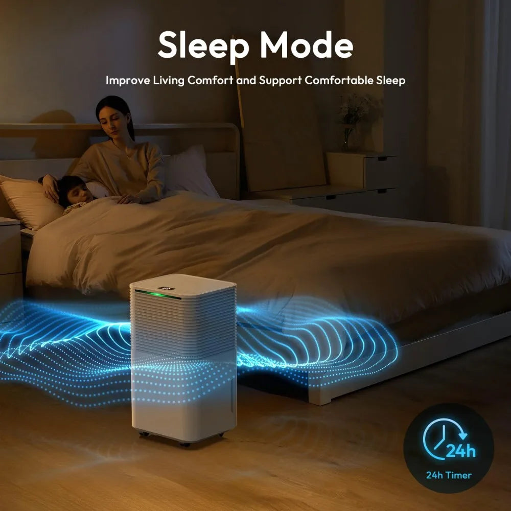 Déshumidificateur 12L/Jour — 3 Modes, Silencieux & Connecté