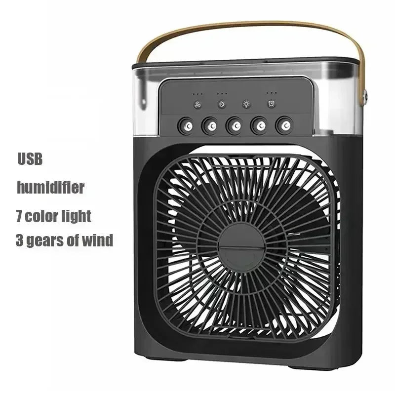 Refroidisseur d'Air 3-en-1 — Ventilateur, Humidificateur & Veilleuse LED