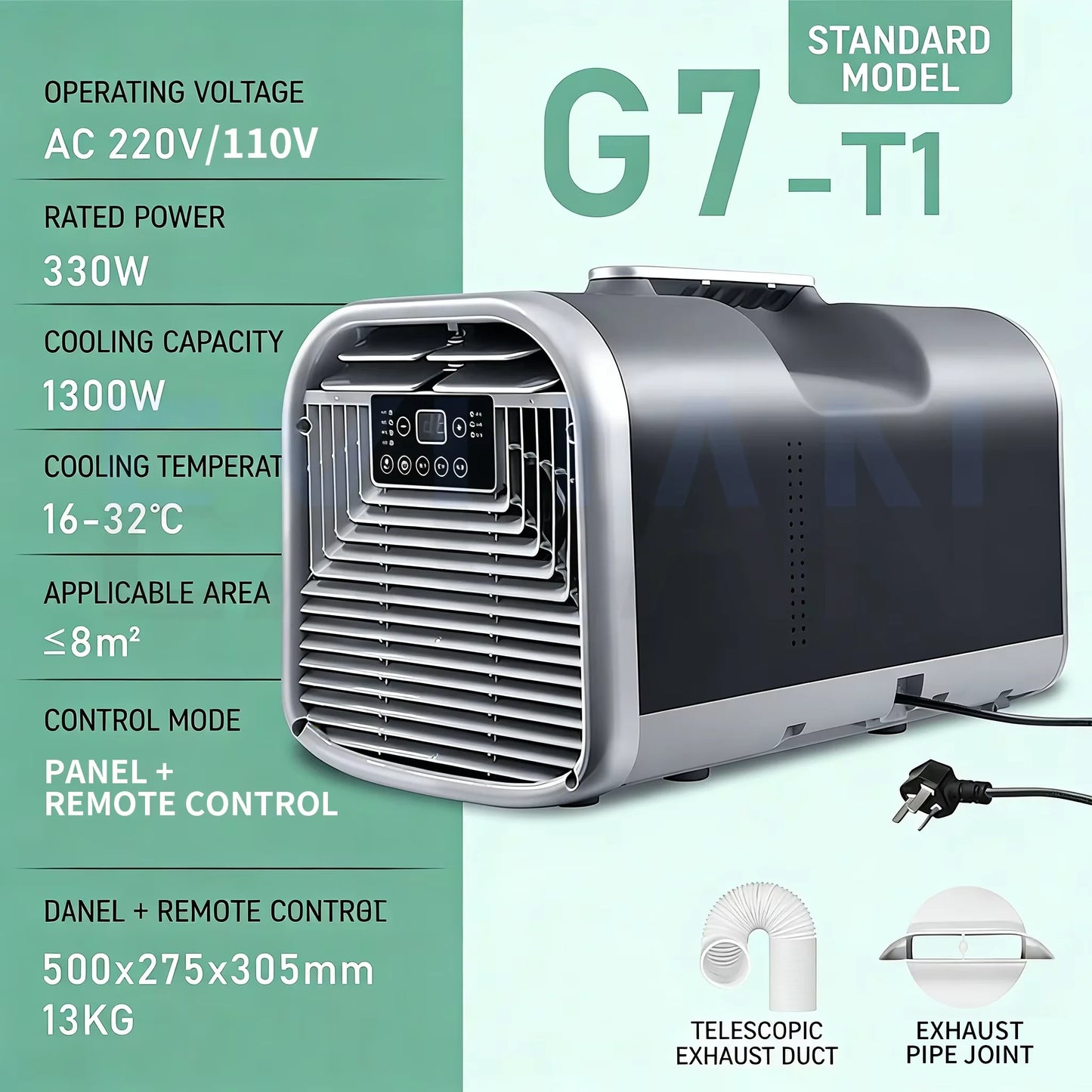 Climatiseur Portable 4500 BTU — Refroidissement Rapide & Silencieux
